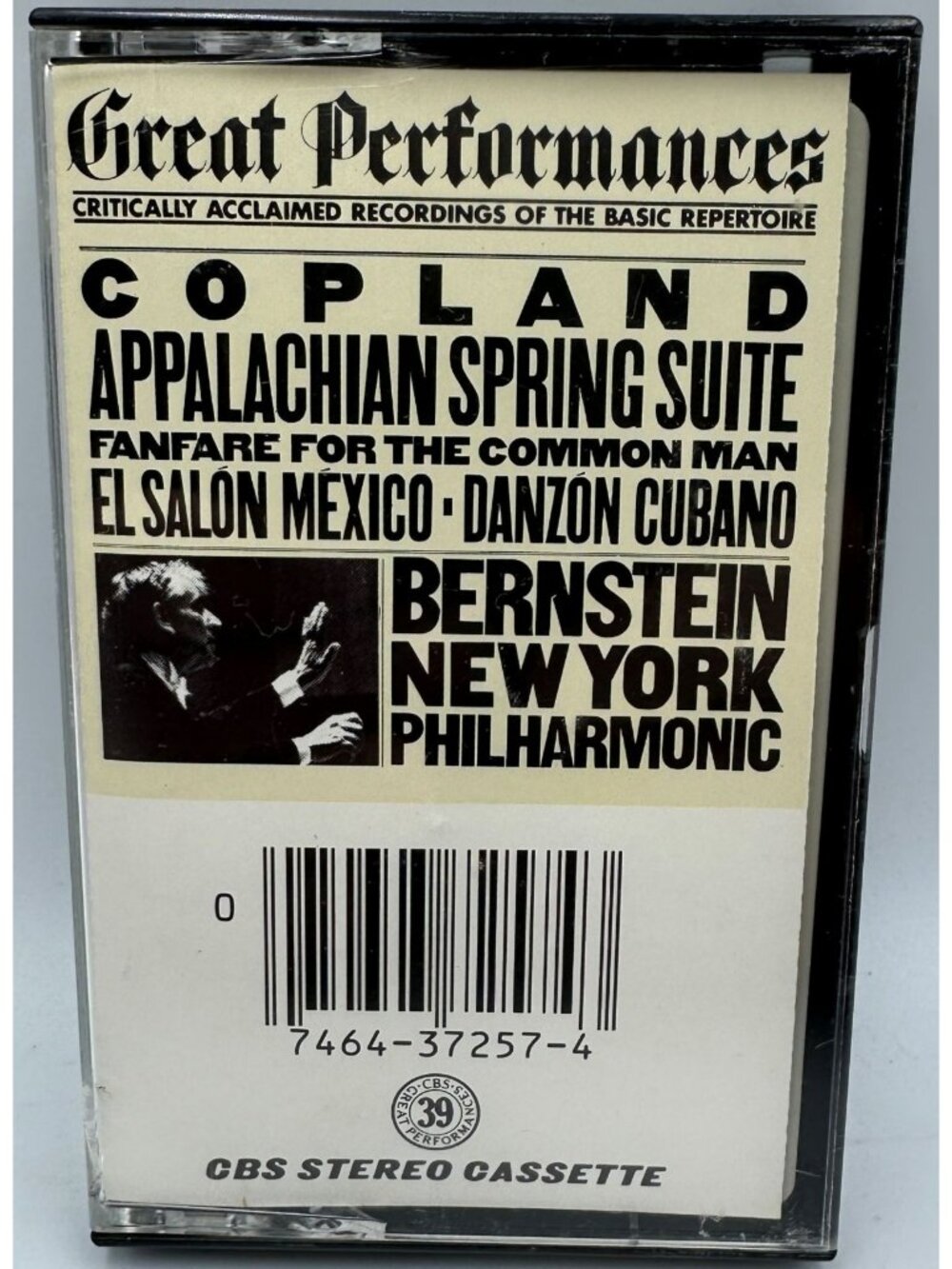 Great Performances: Copland Appalachian Spring Suite Leonard Bernstein NY Casset